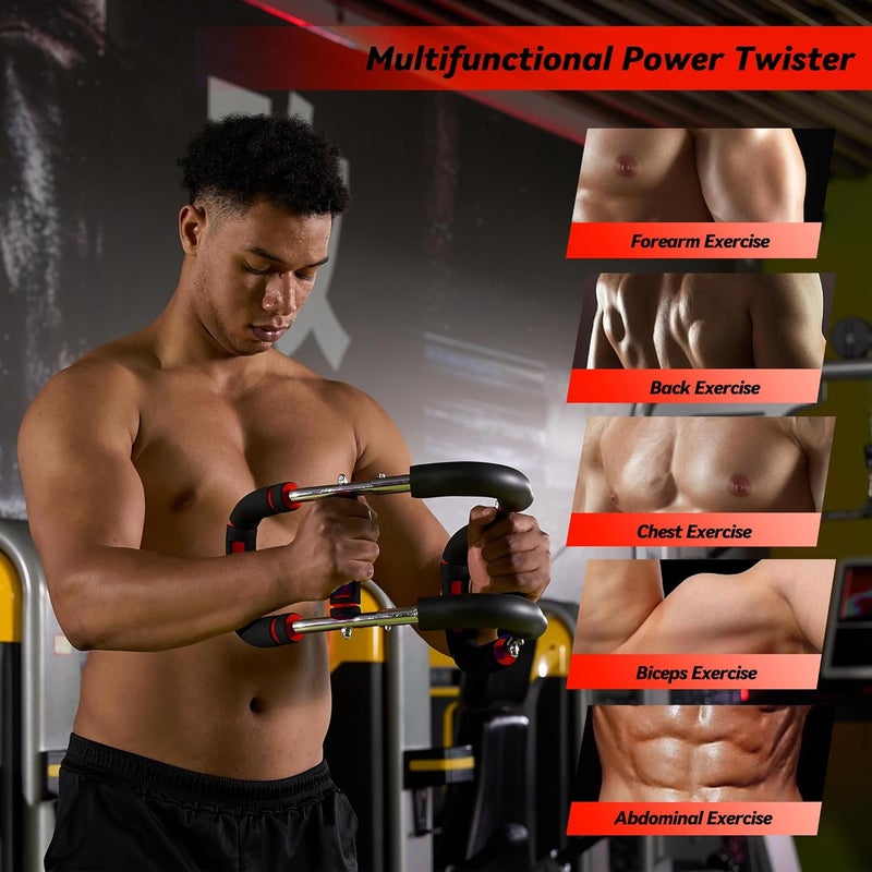 AuroraSynth Twister Arm Trainer, Adjustable Chest Workout Equipment with 6 Resistance Levels Springs (30-160 Lbs), Arm Trainer for Men & Women, Detachable Home Gym Fitness Trainer with Anti-Slip Handles - Image 4